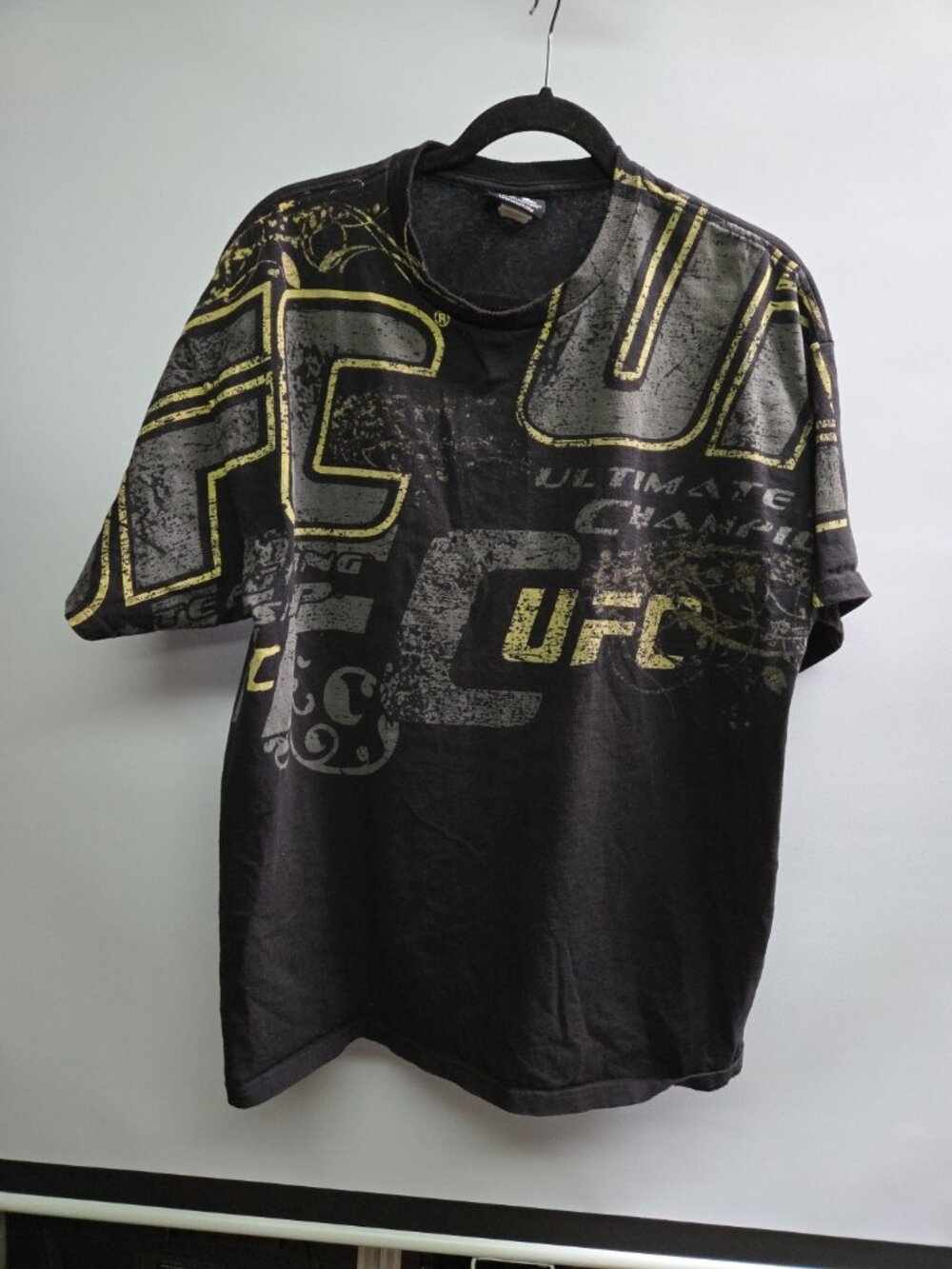 Vintage UFC Shirt Extra Large Black Tee MMA Y2K All Over AOP  Mens Grail